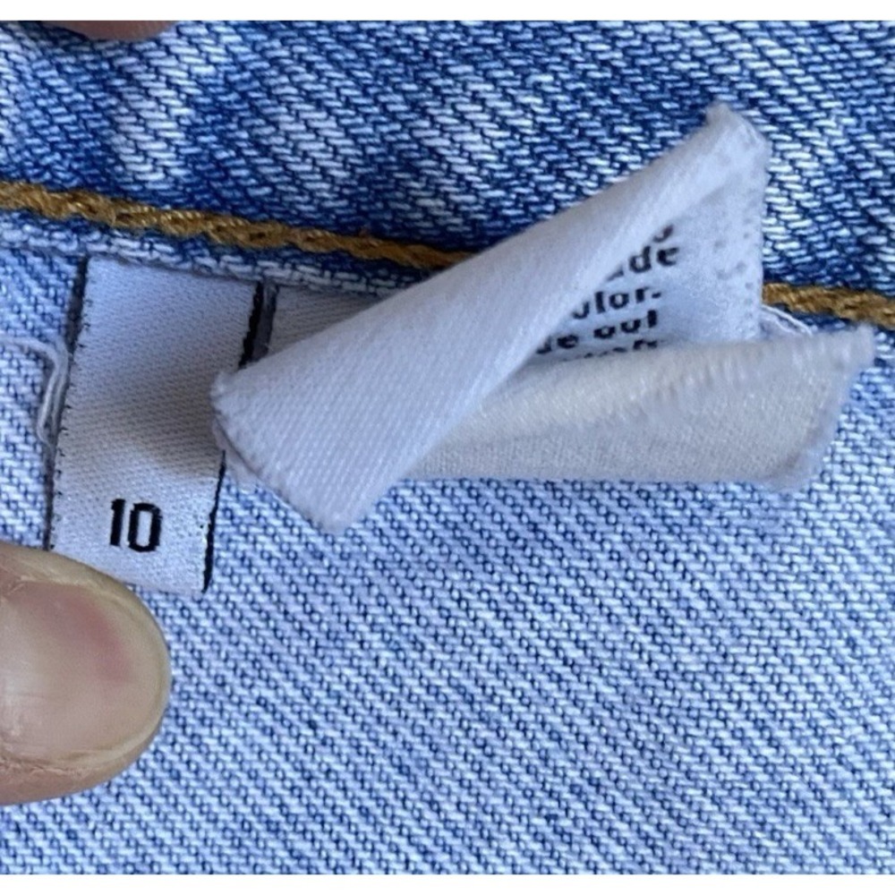 Vintage Calvin Klein Jean Mini Shorts Size 10 Blue Distressed High Rise Made USA - Picture 7 of 9